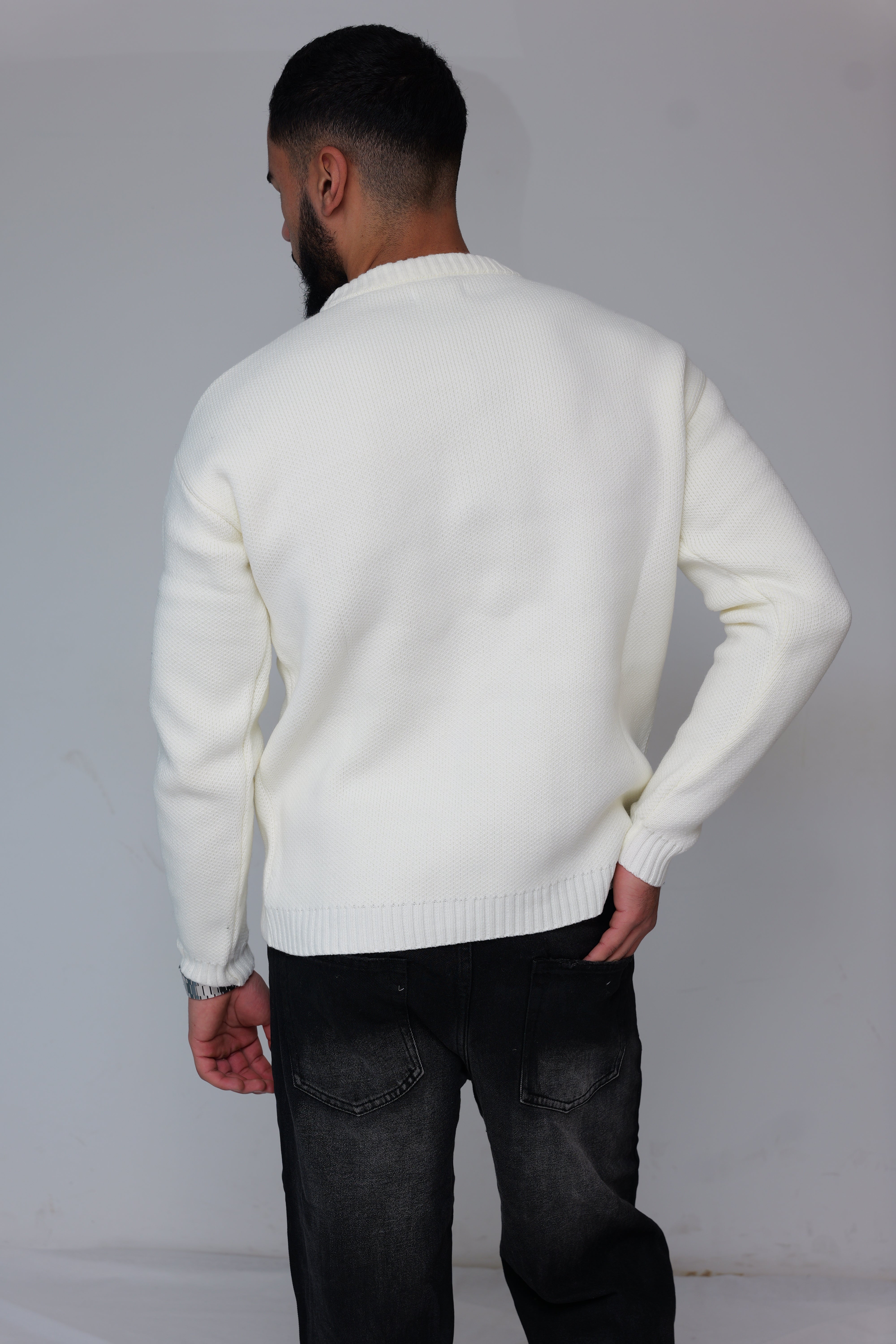 Pull blanc trèfle